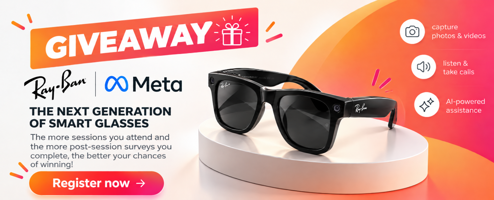 Smart glasses rewards survey banner